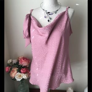 NWOT White House Black Market pink leopard cami